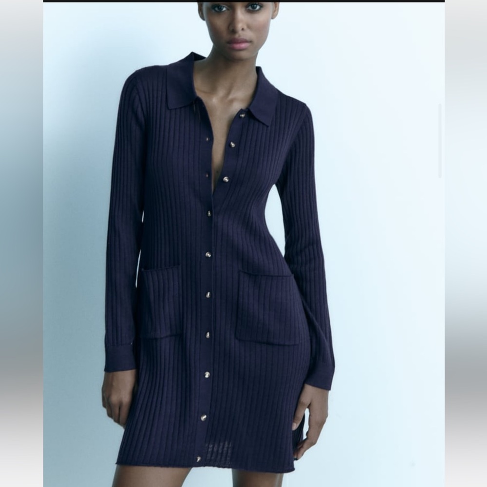 Brand New Ribbed Knit Mini Dress